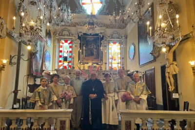 Miniatura: i confratelli del Gonfalone